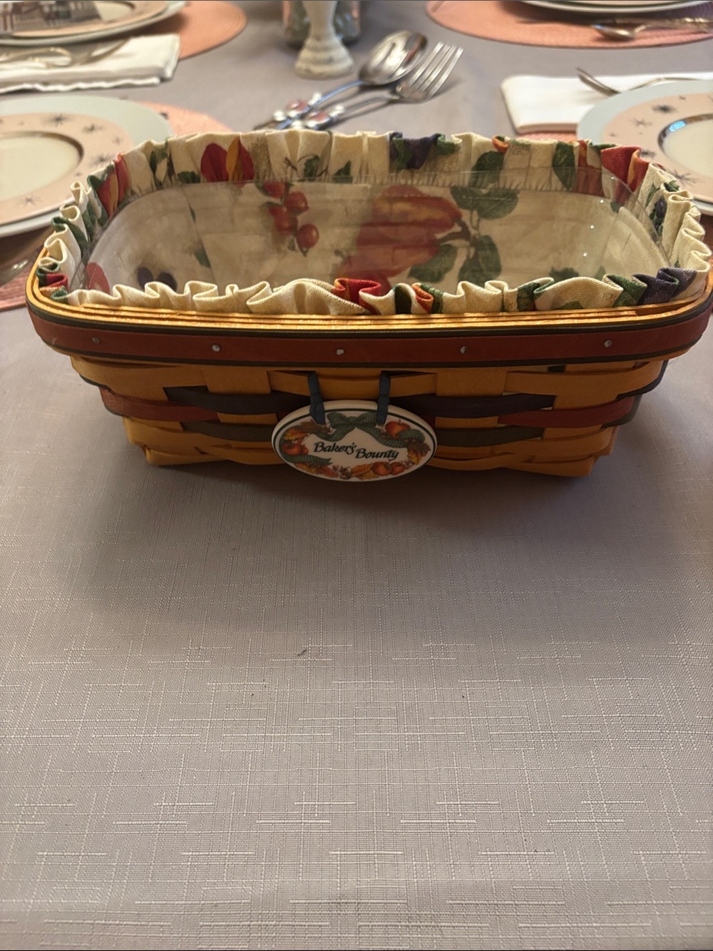 Longaberger 1998 Shades of Autumn Bakers Bounty Basket with Lid. - Picture 2 of 3